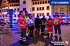 Gruppenfoto bei der Übergabe der Spenden auf dem Marktplatz Chemnitz